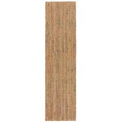 Läufer FLAIR RUGS "Jute Boucle", bunt, B:60cm H:7mm L:300cm, Jute, Teppiche, aus 100% Jute, mit Fransen, aus Naturfasern