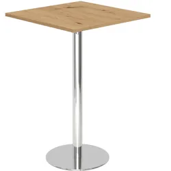 Hammerbacher-Stehtisch 80x80cm Asteiche/Chrom-VSTH88/R/C