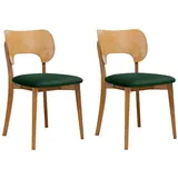 Konsimo® Esszimmerstühle, Dunkelgrün, Eiche, Buchenholz, Echtholz, 47x81x45 cm, Esszimmer, Stühle, Esszimmerstühle, Vierfußstühle
