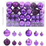 vidaXL Weihnachtskugeln 100 Stk. Lila Ø3/4/6 cm, - Lila