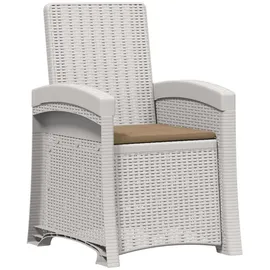 vidaXL Liegesessel Garten 0 x 0 x 0 cm Weiß/Taupe