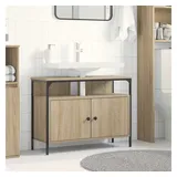 vidaXL Waschbeckenunterschrank Sonoma Eiche 80x30x60 cm Holzwerkstoff