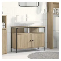 vidaXL Waschbeckenunterschrank Sonoma Eiche 80x30x60 cm Holzwerkstoff