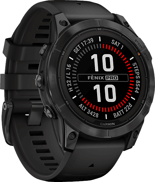 GARMIN FENIX 7 PRO SOLAR Smartwatch Silikon, 125-208 mm, Schwarz/Schiefergrau