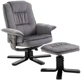 IDIMEX Relaxsessel CHARLES, Liegesessel TV Sessel Relaxstuhl mit Samtstoff in grau grau