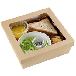PuntoQPack 25 Stück quadratische Kartonverpackungen mit Fenster 22x22cm Ref PW210KRAYB228