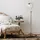 Searchlight Verstellbare Stehlampe - Antiker Messing- und Scavo-Glasschirm 140,0cm Braun