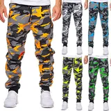 Herren Cargohose Sport Camouflage Jogginghose elastischer Bund mit Kordelzug Arbeitshose Lange Regular Fit Freizeithose Wanderhose Chinohose Lockere Trekkinghose Outdoorhose für Männer