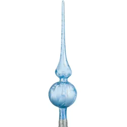 Weihnachtsbaumspitze Groß 35cm in Ice Blau Silber Regen