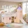Homestyle4u Hochbett mit Rutsche 90 x 200 cm Kiefer lackiert weiß lila