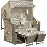 Sunny Smart Strandkorb »Rustikal 410 Z XL Bull«, 2 Sitzer XL 3/4-Liegemodell in spot-grey