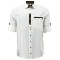 OS Trachten Trachtenhemd Fesudo Regular Fit weiß 45/46