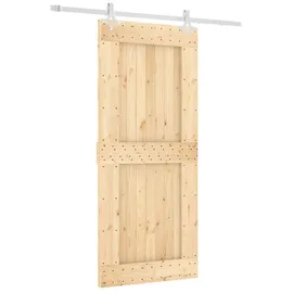vidaXL Schiebetür rechts 90 x 210 cm Weiß/Braun