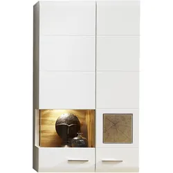 Innostyle Fun Plus Hängevitrine inkl. LED-Beleuchtung Holzwerkstoff Weiß/Braun - Weiß