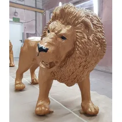Casa Padrino XXL Deko Skulptur Löwe Gold / Schwarz 210 cm