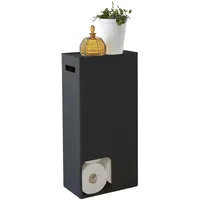 Yamazaki 3456 TOWER Toilettenpapierspender, schwarz, Stahl, Minimalistisches Design, 23