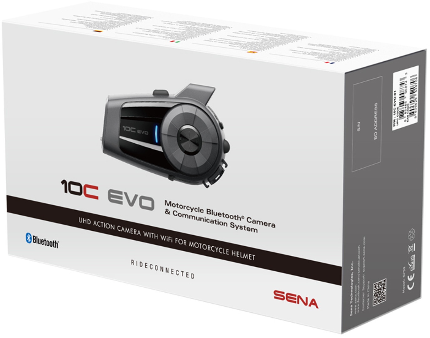 Sena 10C Evo Camera Bluetooth communicatiesysteem één Pack, zwart, Eén maat