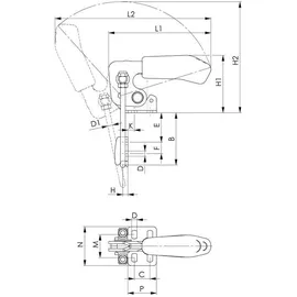 AMF Verschlussspanner Nr.6848V Gr.2 vertikal AMF