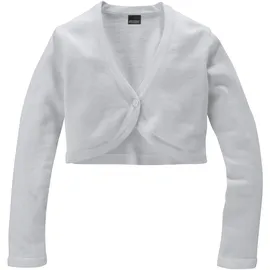 Kidsworld Bolero "Strick-Bolerojacke", Mädchen, Gr. 164/170, weiß, Feinstrick, Obermaterial: 100% Baumwolle, unifarben, schmal kurz, V-Ausschnitt, Strickkante, Strickjacken Bolero, aus weichem Feinstrick