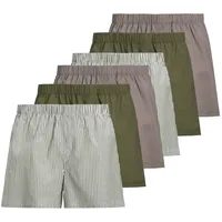 JACK & JONES Web-Boxershorts JACMILANO WOVEN BOXERS 6er Pack Grün/Weiß/Braun M