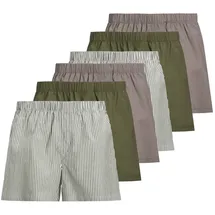 JACK & JONES Web-Boxershorts JACMILANO WOVEN BOXERS 6er Pack Grün/Weiß/Braun M