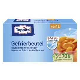 Toppits Gefrierbeutel 1,0 l, 40 St.