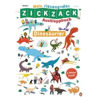 Penguin junior Mein riesengroßes ZICKZACK Ausklappbuch – Dinosaurier: