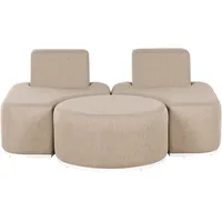 Beliani Lounge Set mit Tisch 2-Sitzer FABRO Stoff Beige