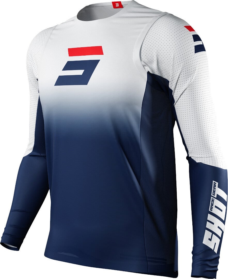 Shot Aerolite Gradient Motorcross Trui, wit-rood-blauw, M Voorman