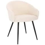 HOME DELUXE Esszimmerstuhl Polsterstuhl CELESTE Bouclé Weiß - Mengenauswahl (7 St), Boucle Stoffbezug, Schminktisch Stuhl, Schreibtischstuhl weiß
