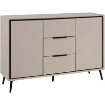 Livetastic Kommode Sideboard 135 x 90 x 38 cm Sand / Schwarz