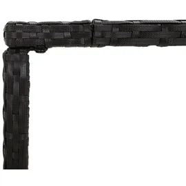 vidaXL 3-tlg. Gartenbar-Set mit Kissen Schwarz Poly Rattan
