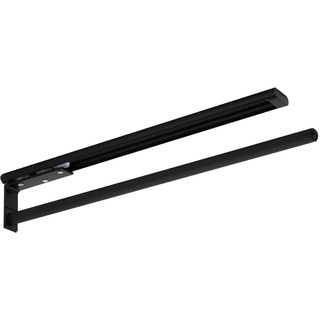 SOTECH Aluminium Handtuchhalter TED 1-armig schwarz matt (450-730 mm, ausziehbar) Teleskop-Handtuchtrockner für Bad oder Küche