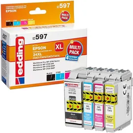 edding kompatibel zu Epson 34XL schwarz + 34 CMY