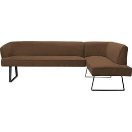 exxpo - sofa fashion Eckbank EXXPO - SOFA FASHION "Americano", braun (cognac), B:270cm H:83cm T:197cm, Sitzbänke, Eckbank, mit Keder und Metallfüßen, Bezug in verschiedenen Qualitäten, Topseller