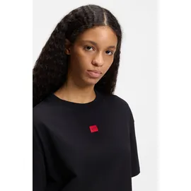hugo underwear T-Shirt "Signature", Damen, Gr. L, schwarz (schwarz 001), Jersey, Obermaterial: 48% Baumwolle, 48% Modal, 4% Elasthan, Rundhals, Shirts T-Shirt, normale Passofrm, Rundhals