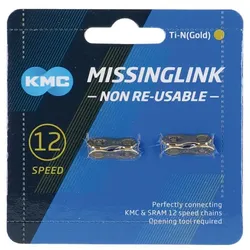 KMC Kettenverschlussglied Missinglink 12NR Ti-N f. Kette 5.6 mm 12-fach 2 Stk. gold