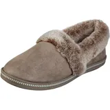 SKECHERS Cozy Campfire - Team Toasty Flache Hausschuhe Damen, Beige (Dark Taupe Microfiber Suede/Faux Fur Line Dktp), 38