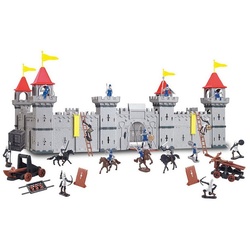 TikTakToo Spielzeug-Ritterset Kleine Ritterburg mit Spielfiguren Königreich Burg Schloss, (28x28x29cm, komplettes Spielset), incl. Spielfiguren Ritter, Kanonen, Zubehör