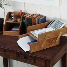 DESIGN DELIGHTS Schreibtisch-Organizer, Natur, Holz, 25x16x36 cm, Arbeitszimmer, Schreibtische