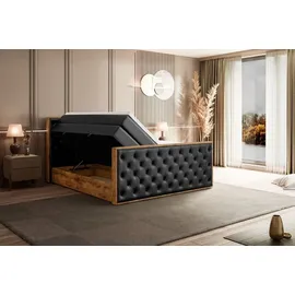 altdecor Boxspringbett 180 x 200 cm H3 Schwarz
