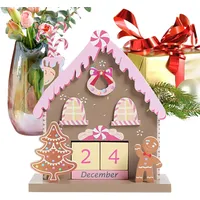 Holz Adventskalender Für Schreibtisch,Heimdekoration Mit -Motiv - Feiertagsdekor