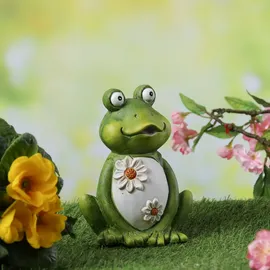 MARELIDA Gartenfigur Frosch Freddi Tierfigur für Beet Gartendeko H: 16cm grün