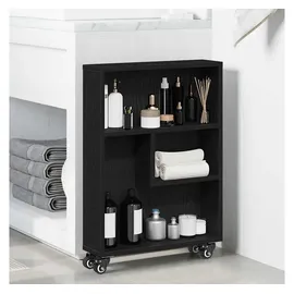 vidaXL Schmaler Aufbewahrungswagen Schwarz Eichen-Optik 868090