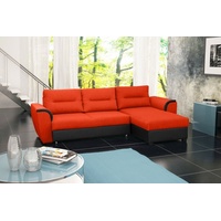 JVmoebel Ecksofa, Sofa Schlafsofa Designer Sofa mit Bettfunktion + Bettkasten Ecksofa orange|schwarz