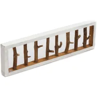 DESIGN DELIGHTS Wandgarderobe Treibholz Unikat 80 x 22 cm Weiß