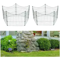 Yakimz Teichzaun, 22 Stück Set Gartenzaun Metall Teichzaun, Steckzaun Gitterzaun - 10 Zaunelemente 12 Befestigungsstäbe (Unterbogen)