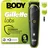 Gillette Labs Body + Intimate Trimmer Herren mit SkinFirst-Technologie — Intimrasierer Mann für Körper & Intimbereich, Wasserdichte — Schwarz/Grün