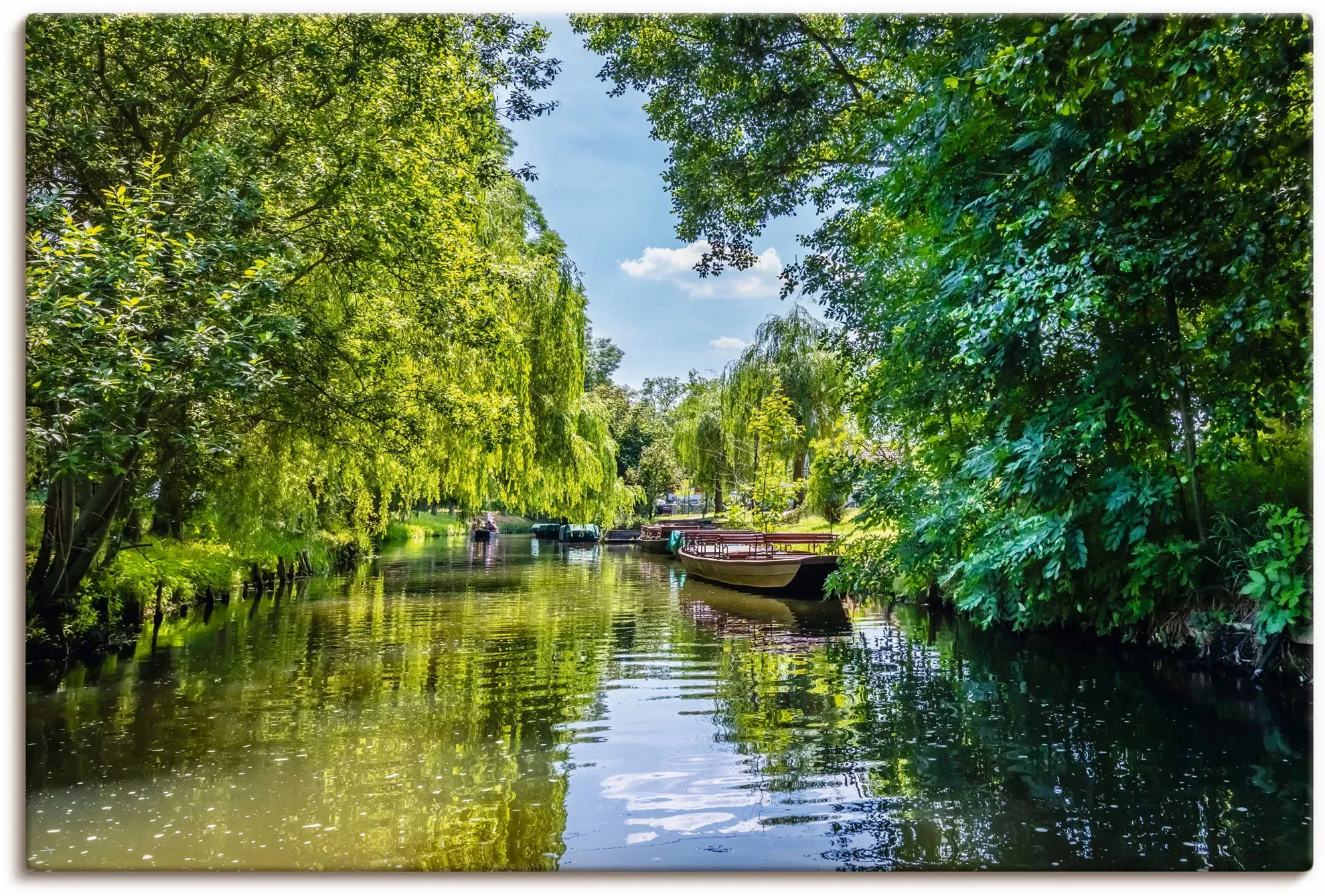 Artland Wandbild »Kahnfahrt durch die Fließe im Spreewald«, Gewässer, (1 St.), als Leinwandbild in verschied. Größen Artland grün