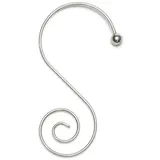INGE-GLAS 719000204MO Kugelaufhänger, S-Haken mit Schnecke, 5 cm, 36 Stück in Box, Silber, Mehrfarbig, 5cm
